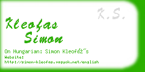 kleofas simon business card